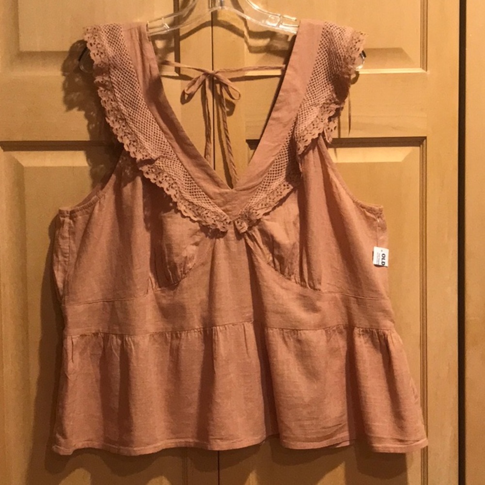 New Old Navy Light Bronze Ruffled Blouse